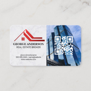 Property Logo QR Code Skyscraper Buildings Business Card