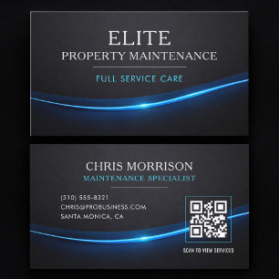 Property Maintenance QR Code Professional Business Card