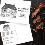 Property Management Custom Real Estate Marketing Postcard<br><div class="desc">Perfect postcard to send to potential customers. Change the text,  font and colours of this customisable card. Hand drawn art by me for you. Check my shop for matching business cards and more real estate designs. Or let me know if you'd like something custom!</div>