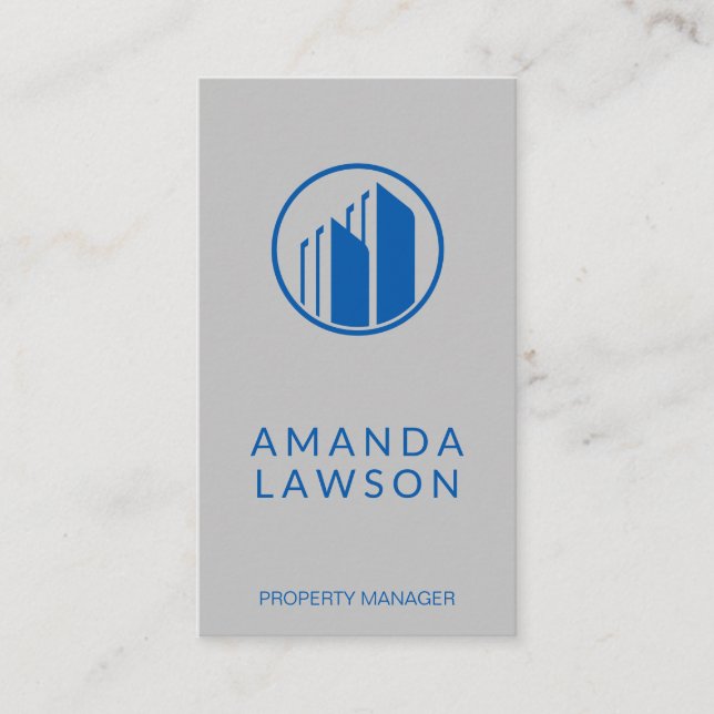 Property Management | Real Estate Building Icon Appointment Card (Front)