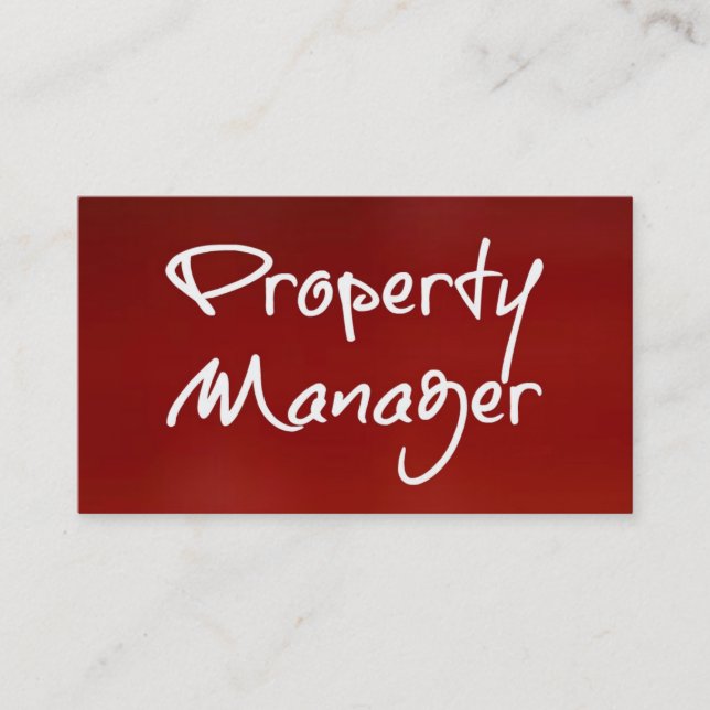 Property Manager Red Business Card (Front)