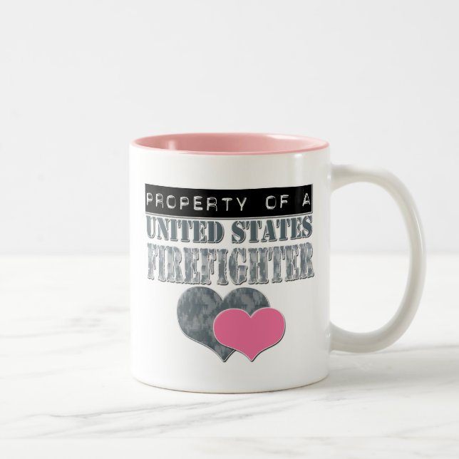 Property of a U.S. Firefighter Two-Tone Coffee Mug (Right)