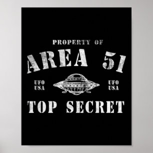 Property Of Area 51 Top Secret Ufo Alien Poster