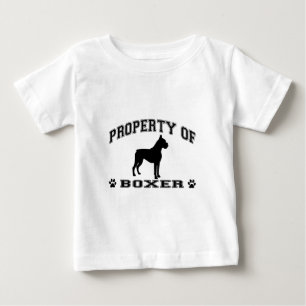 "Property of Boxer" words with dog silhouette Baby T-Shirt