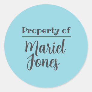 Property of Custom Name Label Stickers 