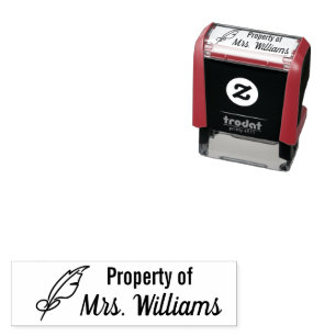 Property of Custom Teacher Name Classroom Self-inking Stamp