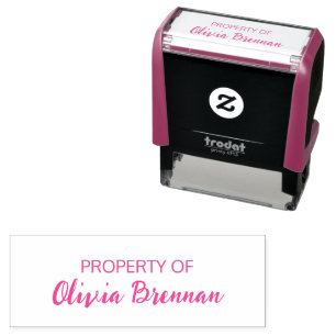Property of Custom Text Name Self-inking Stamp