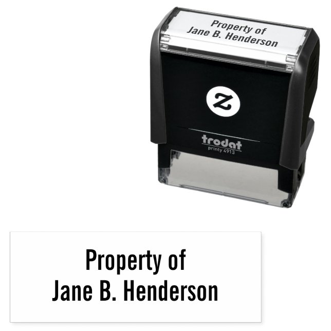 Property of Custom Text Self-inking Stamp (In Situ)