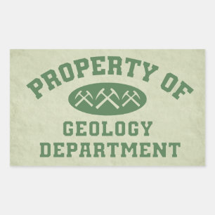 Property Of Geology Department Rectangular Sticker