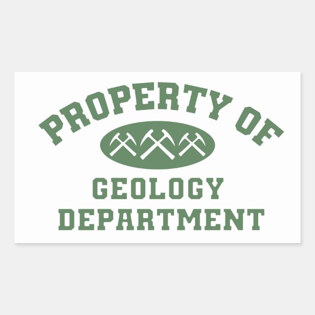 Property Of Geology Department Rectangular Sticker (Front)