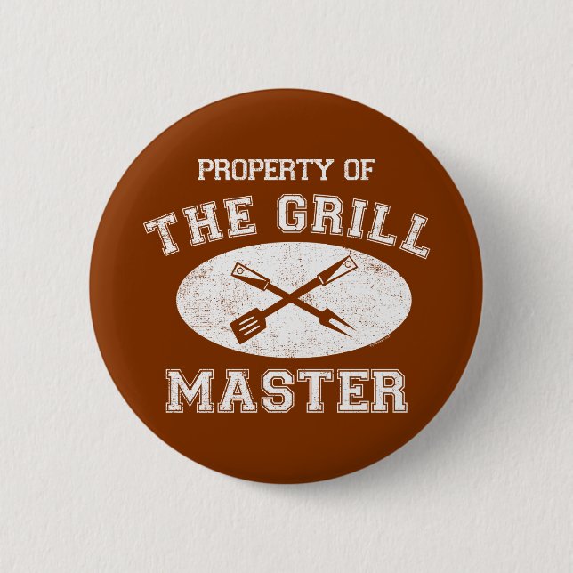Property of Grill Master 6 Cm Round Badge (Front)