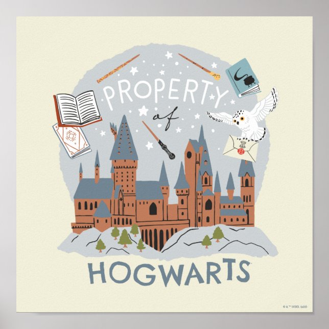 Property of Hogwarts Cartoon Graphic Poster (Front)