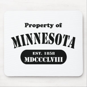 Property of Minnesota - black text Mouse Pad
