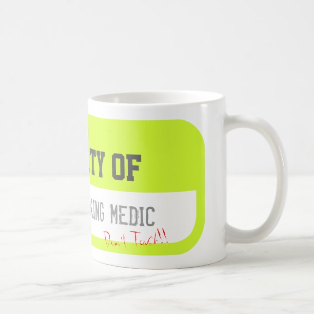 PROPERTY OF ONE HARDWORKING MEDIC Yellow Mug (Right)