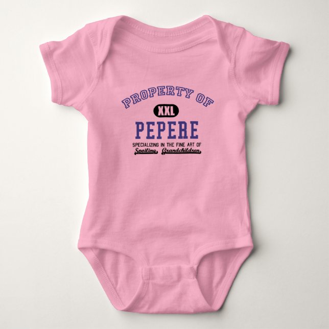 Property of Pepere Baby Bodysuit (Front)