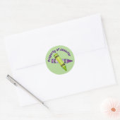 Property of Personalised Green Purple Crayon Classic Round Sticker (Envelope)