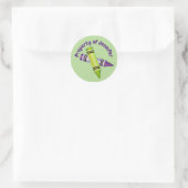 Property of Personalised Green Purple Crayon Classic Round Sticker (Bag)