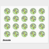 Property of Personalised Green Purple Crayon Classic Round Sticker (Sheet)
