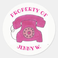 PROPERTY OF Personalised Pink Retro Rotary Phone