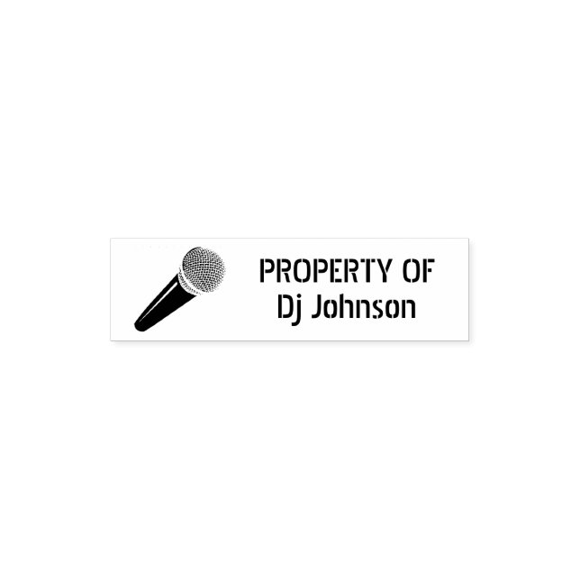 PROPERTY OF Self inking stamp with microphone (Design)