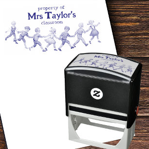 Property of Teacher's Classroom Vintage Art Style Self-inking Stamp