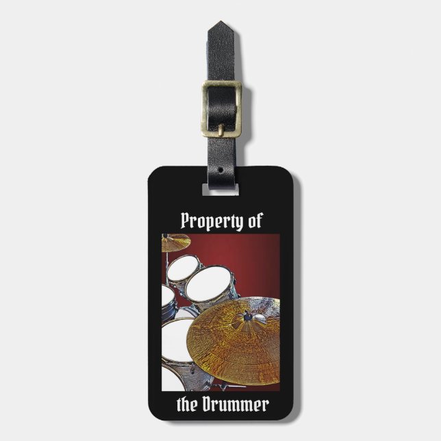 Property of the Drummer Snare Drum Kit Drumming Luggage Tag (Front Vertical)