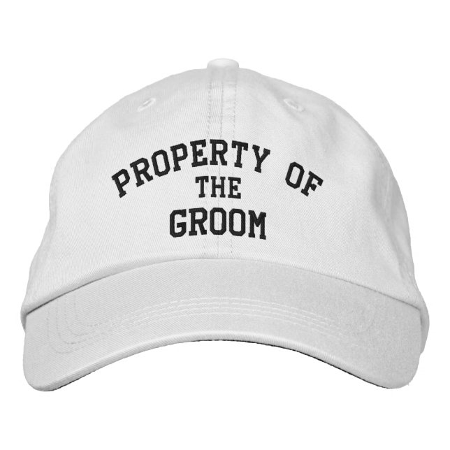 Property of the Groom Embroidered Wedding Hats (Front)