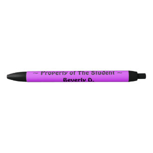 Property of The Student Black Ink Pen