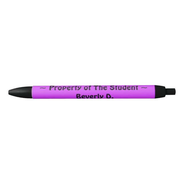 Property of The Student Black Ink Pen (Front)