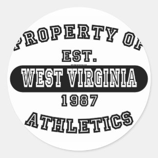 Property of West Virginia shirts Classic Round Sticker