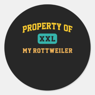 Property of xxl my rottweiler classic round sticker