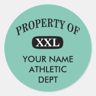 Property of XXL Your Name Classic Round Sticker