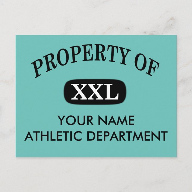 Property of XXL Your Name Postcard (Front)