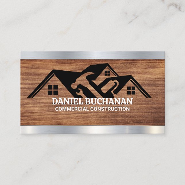 Property Roof | Builder Tools | Home Repair Business Card (Front)