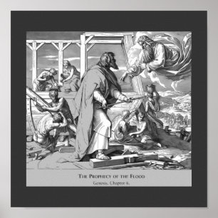 Prophecy Of The Flood Genesis Vintage Religious  Poster