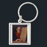 Prophet Moses on Mount Sinai – High-Fidelity Epic  Key Ring<br><div class="desc">Add majesty to your interior with this high-fidelity color reproduction of Moses and the Tablets of Testimony. The artwork masterfully captures the contrast between the harsh desert wilderness and the supernatural glow of the Divine Presence. The composition focuses on the prophet’s resolute eyes and the stone slabs that symbolize the...</div>