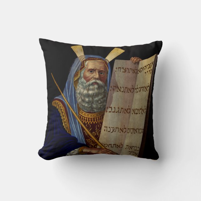 Prophet Moses with the Tablets of the Law  Cushion (Front)