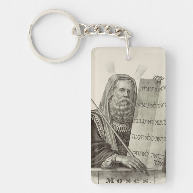 Prophet Moses with the Tablets of the Law Key Ring (Front)