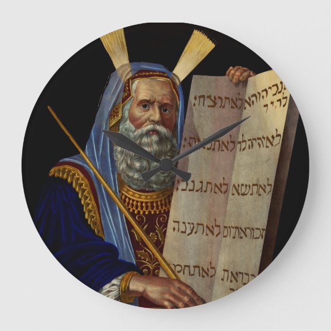Prophet Moses with the Tablets of the Law  Large Clock (Front)
