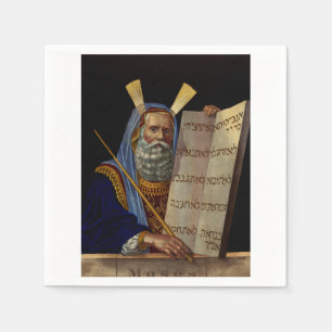 Prophet Moses with the Tablets of the Law Napkin