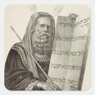 Prophet Moses with the Tablets of the Law Square Sticker