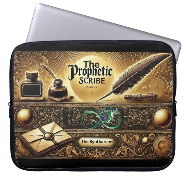 Prophetic Scribe' Neoprene Laptop Sleeve (15-inch) (Front)