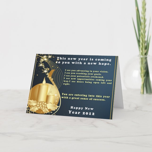 Prophetic words for 2012 holiday card (Front)