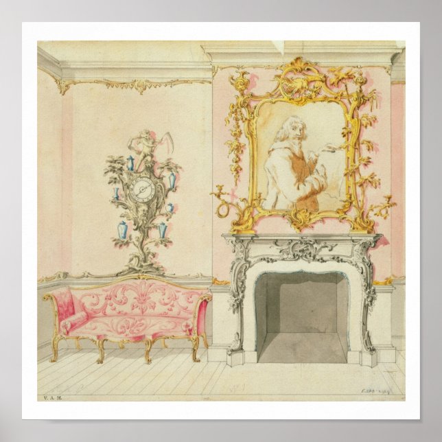 Proposal for a drawing room interior, 1755-60 (w/c poster (Front)