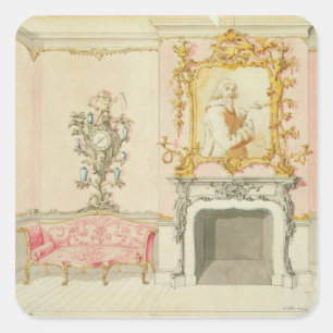 Proposal for a drawing room interior, 1755-60 (w/c square sticker