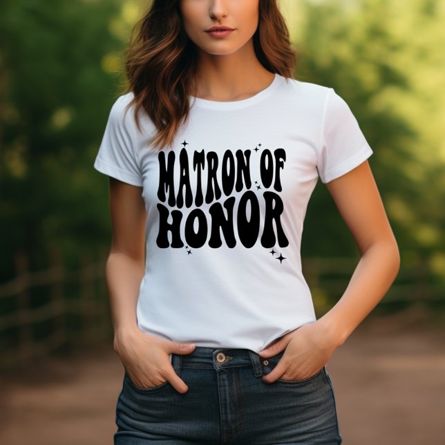Proposal Gift Retro Matron Of Honour Bridal Party T-Shirt (Creator Uploaded)