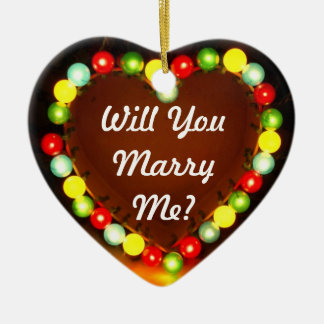 Proposal Heart Light, Will You Marry Me? Ceramic Tree Decoration