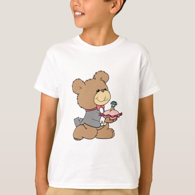 proposal or ring bearer teddy bear design T-Shirt (Front)