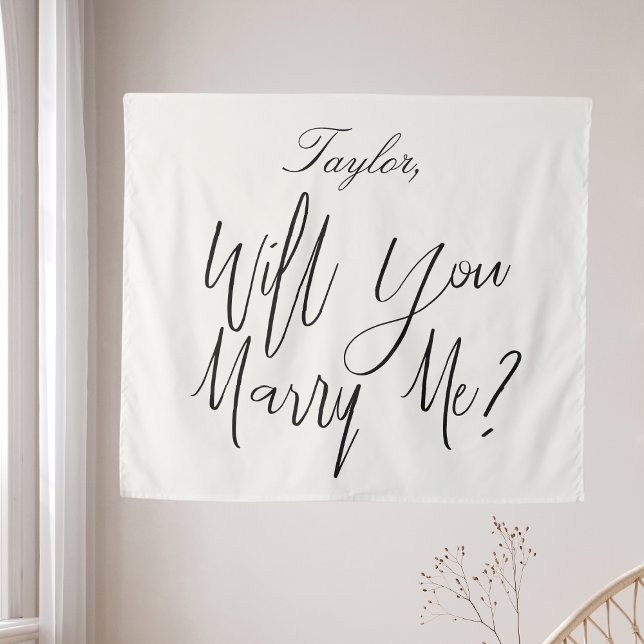 Proposal Sign Custom Name Light Cream Marry Me Tapestry (Proposal Sign Custom Name Light Cream Marry Me Tapestry
)