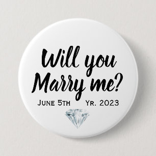 Proposal will you marry me 7.5 cm round badge